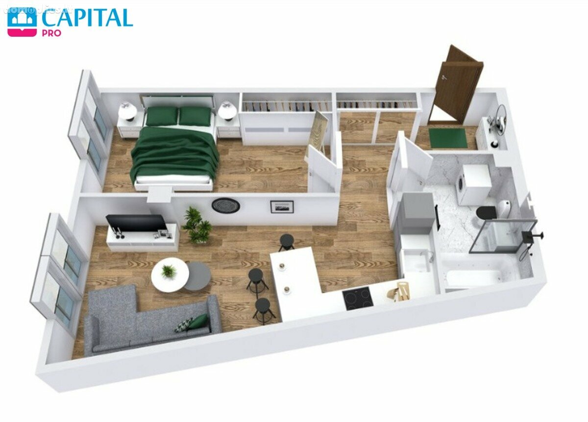 2 rooms apartment for sell Vilniuje, Šnipiškėse, Kalvarijų g.