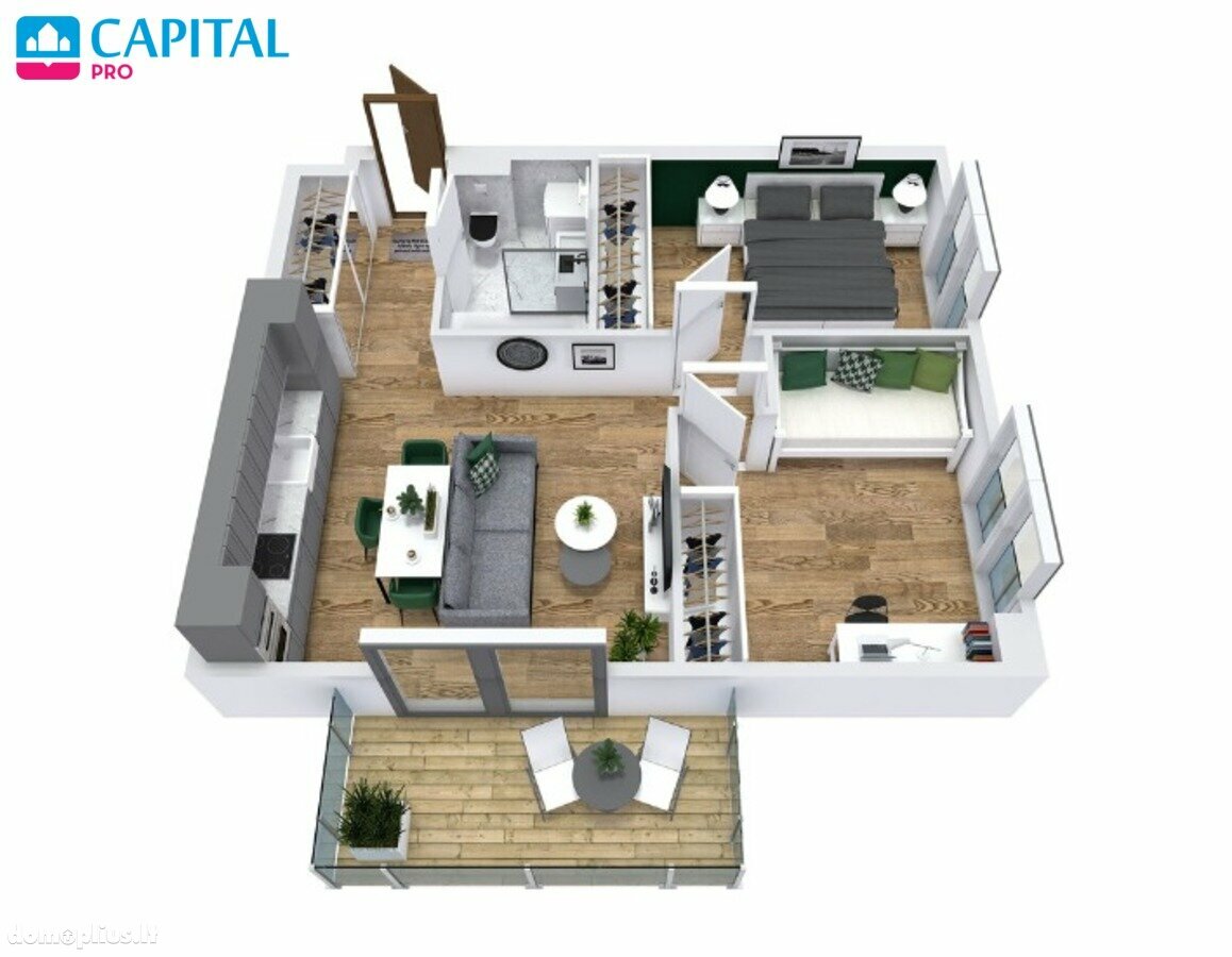 3 rooms apartment for sell Vilniuje, Šnipiškėse, Kalvarijų g.