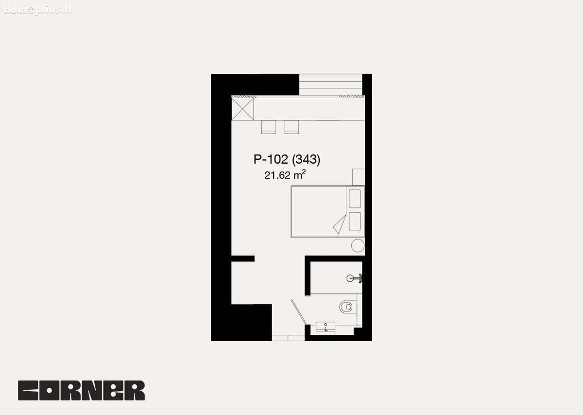 1 room apartment for sell Vilniuje, Naujamiestyje, T. Ševčenkos g.