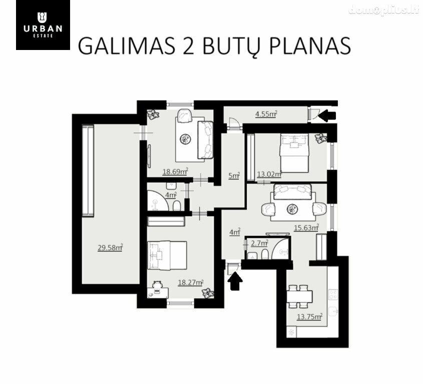 Parduodamas 5 kambarių butas Vilniuje, Lazdynėliuose, Šalnos g.