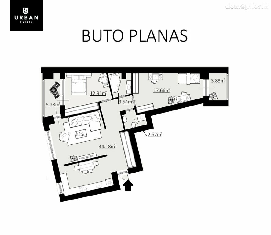 Parduodamas 3 kambarių butas Vilniuje, Lazdynėliuose, Jonažolių g.