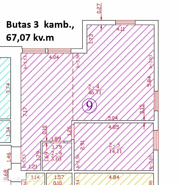 Parduodamas 3 kambarių butas Vilniuje, Galgiuose, Mokyklos g.