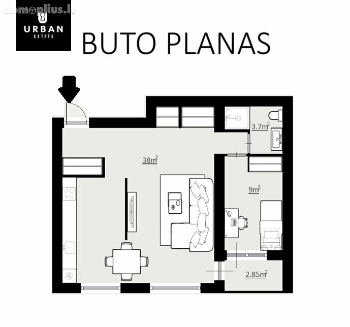Parduodamas 2 kambarių butas Vilniuje, Pašilaičiuose, Jurgio Baltrušaičio g.