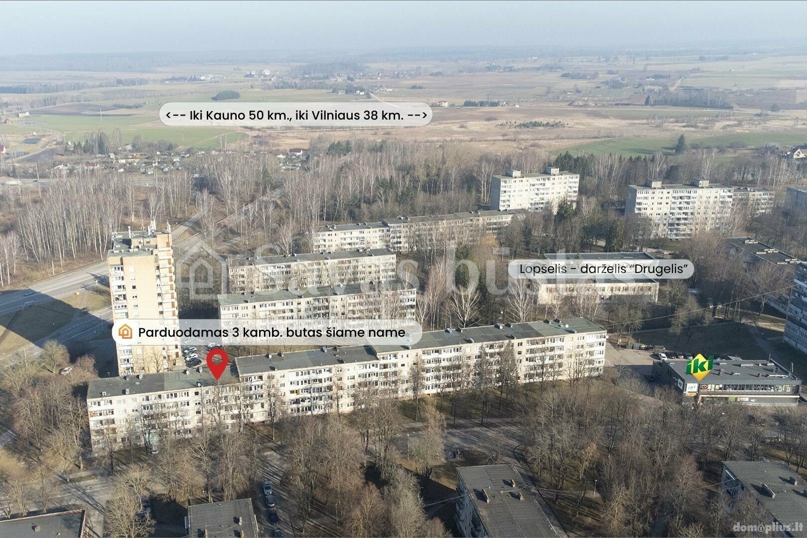 Parduodamas 3 kambarių butas Elektrėnų sav., Elektrėnuose, Sodų g.