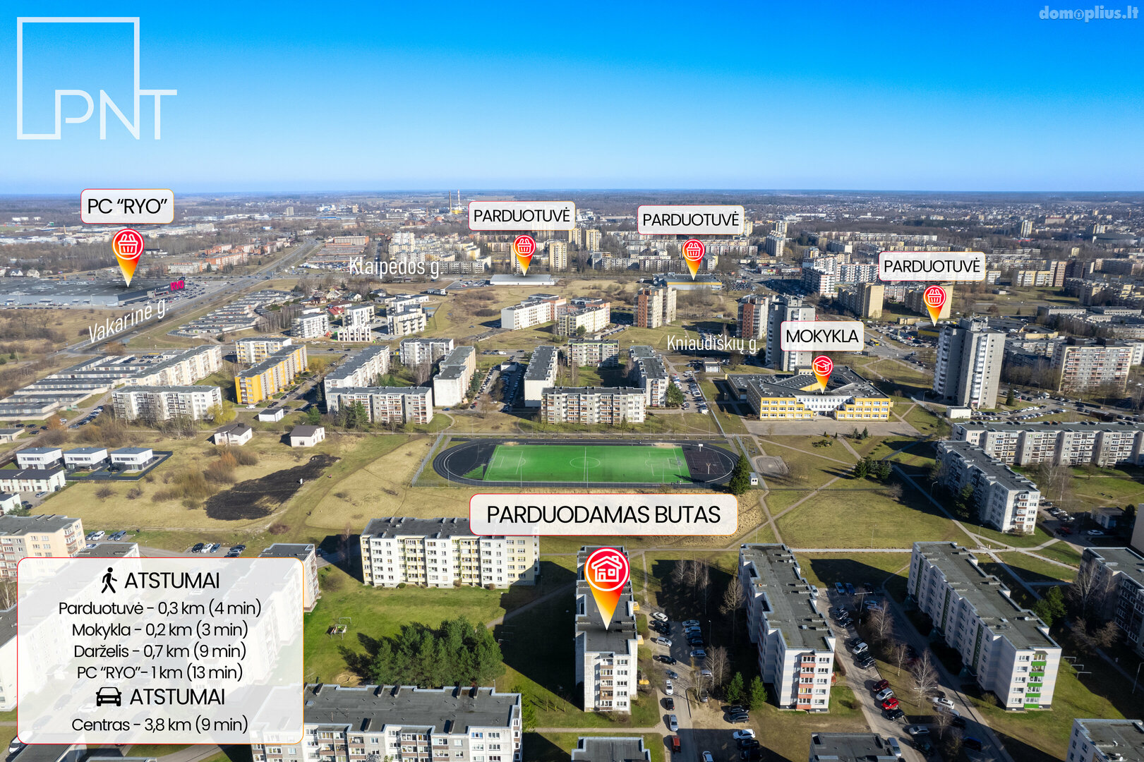 Parduodamas 3 kambarių butas Panevėžyje, Molainiuose, Molainių g.