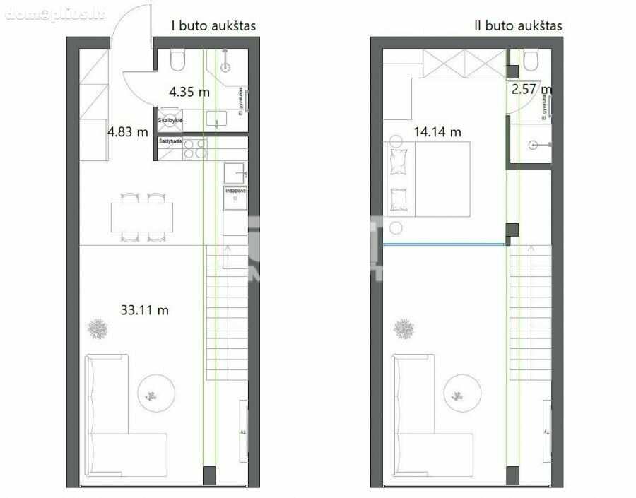 2 rooms apartment for sell Klaipėdoje, Centre, Sportininkų g.