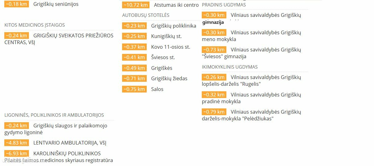 Parduodamas 3 kambarių butas Vilnius, Grigiškėse, Vilniaus g.