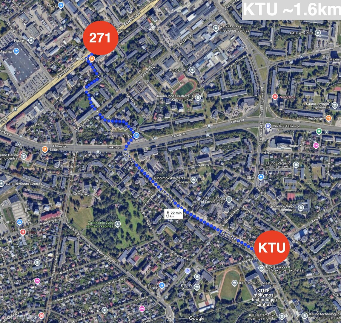 Parduodamas 12 kambarių butas Kaune, Žaliakalnyje, Savanorių pr.