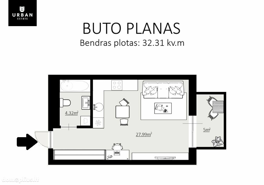 Parduodamas 1 kambario butas Vilniuje, Naujamiestyje, Statybininkų g.