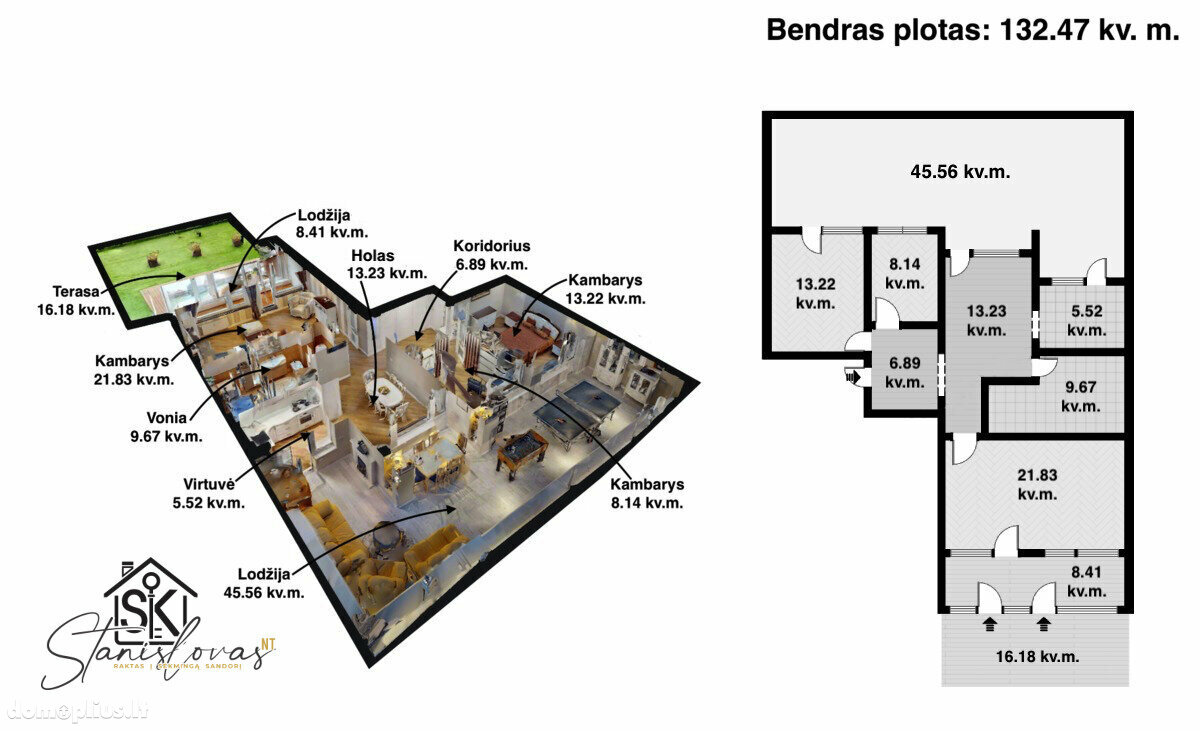 Parduodamas 3 kambarių butas Klaipėdoje, Senamiestyje, Danės g.