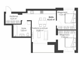 3 rooms apartment for sell Vilniuje, Justiniškėse, Rygos g.