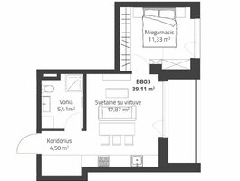 2 rooms apartment for sell Vilniuje, Justiniškėse, Rygos g.