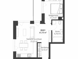 2 rooms apartment for sell Vilniuje, Justiniškėse, Rygos g.