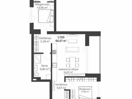 3 rooms apartment for sell Vilniuje, Justiniškėse, Rygos g.