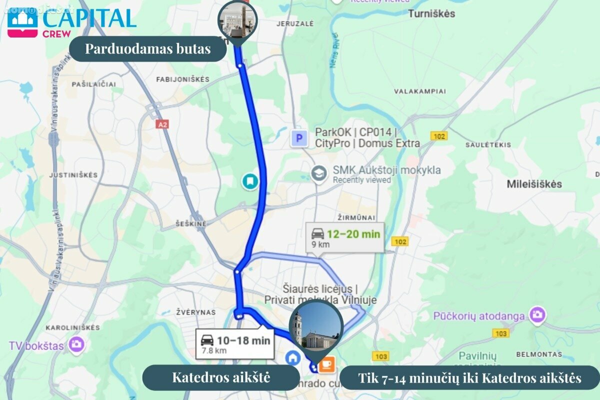 Parduodamas 2 kambarių butas Vilniuje, Jeruzalėje