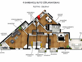 Parduodamas 5 kambarių butas Vilniuje, Žvėryne, Lūšių g.