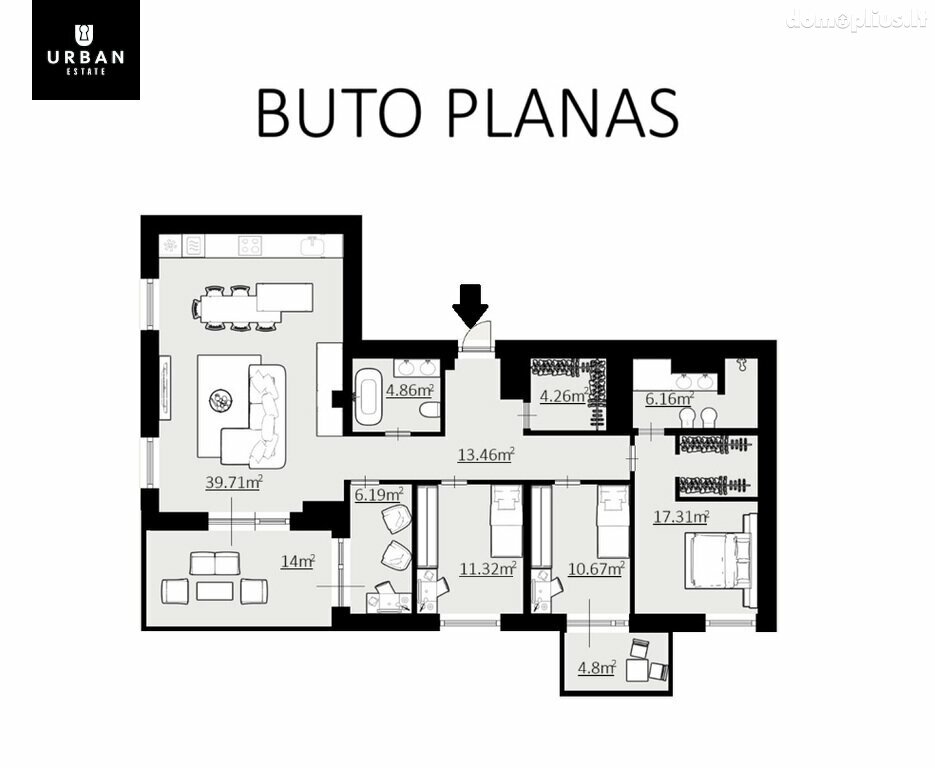Parduodamas 5 kambarių butas Vilniuje, Markučiuose, Manufaktūrų g.