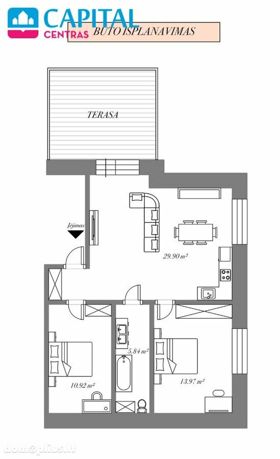 Продается 3 комнатная квартира Vilniuje, Antakalnyje, Karačiūnų g.