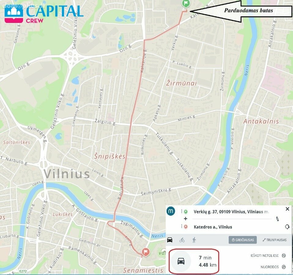 Parduodamas 1 kambario butas Vilniuje, Šiaurės miestelis, Verkių g.