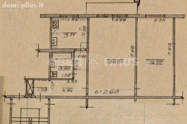 Parduodamas 2 kambarių butas Vilniuje, Antakalnyje, Švyturio g.