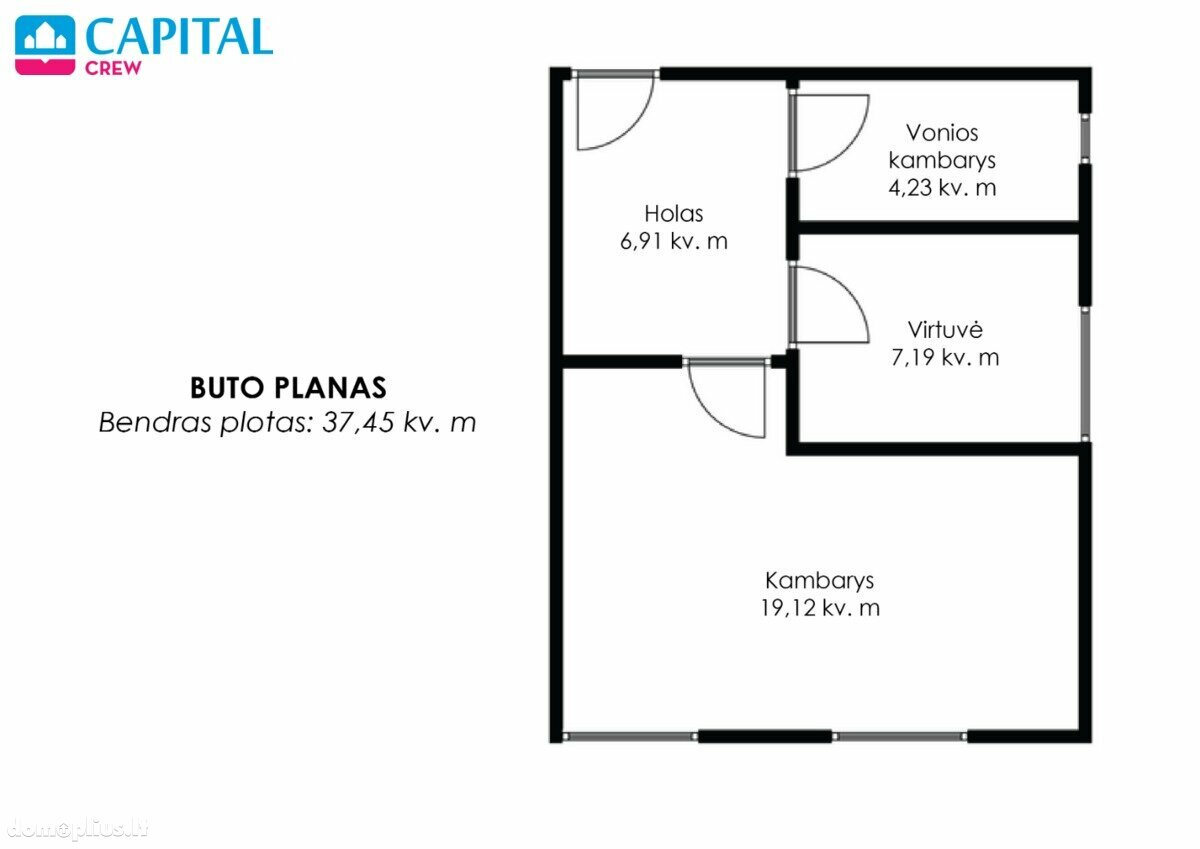 Parduodamas 1 kambario butas Vilniaus rajono sav., Kalviškėse