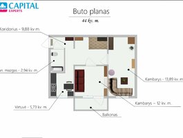 Parduodamas 2 kambarių butas Vilniuje, Žirmūnuose, Apkasų g.