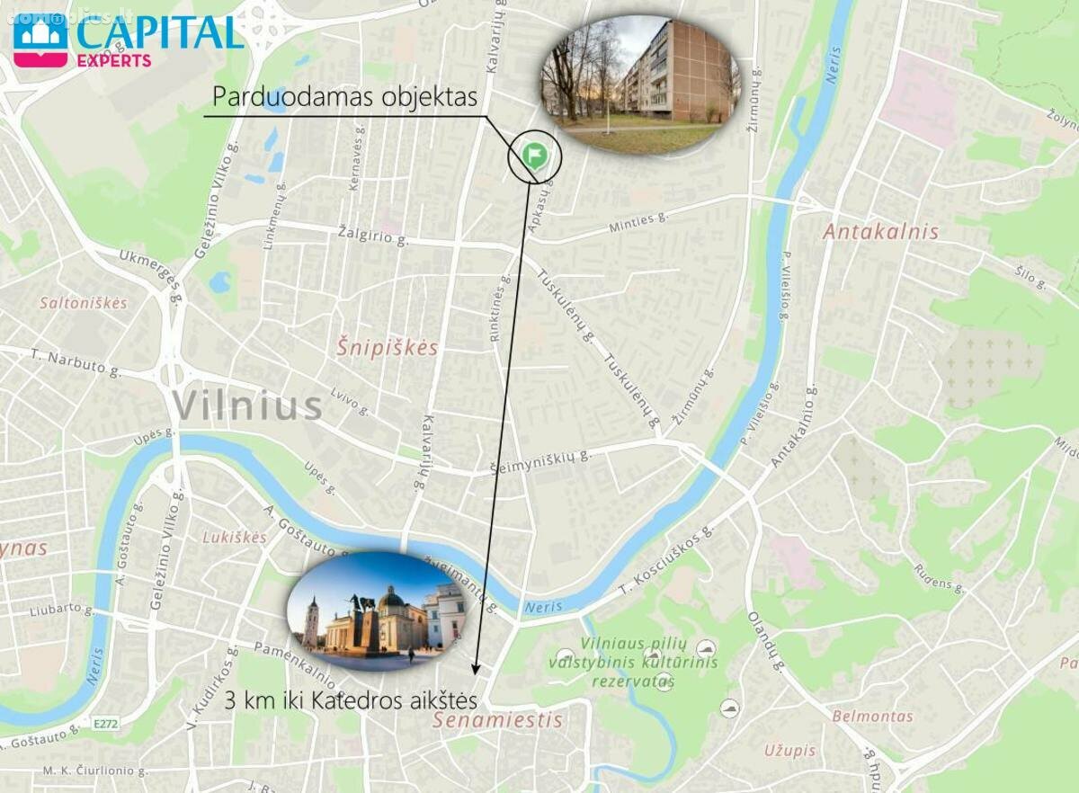 2 rooms apartment for sell Vilniuje, Žirmūnuose, Apkasų g.