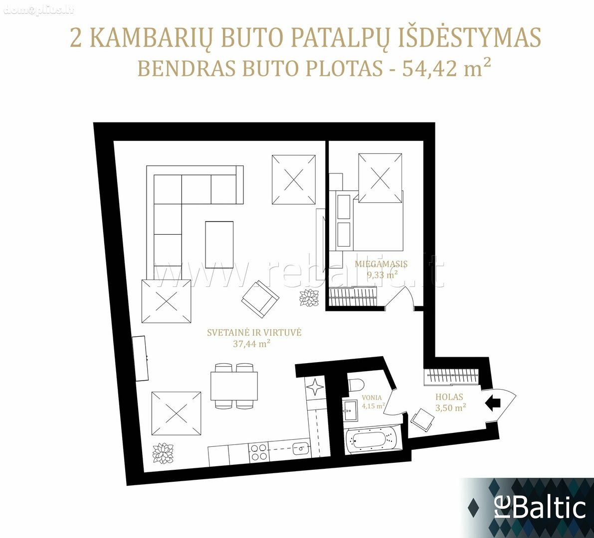 Parduodamas 2 kambarių butas Vilniuje, Senamiestyje, Mėsinių g.