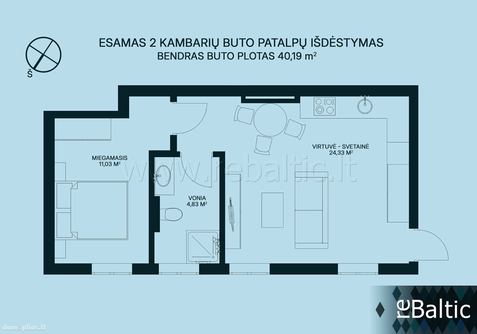 Parduodamas 3 kambarių butas Neringoje, Preila-Pervalkoje, Preilos g.