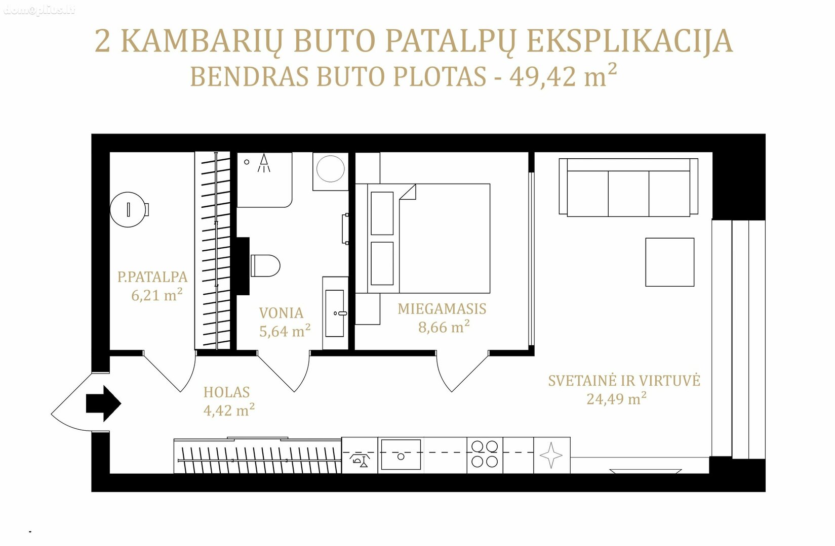 Parduodamas 2 kambarių butas Vilniuje, Naujamiestyje, T. Ševčenkos g.