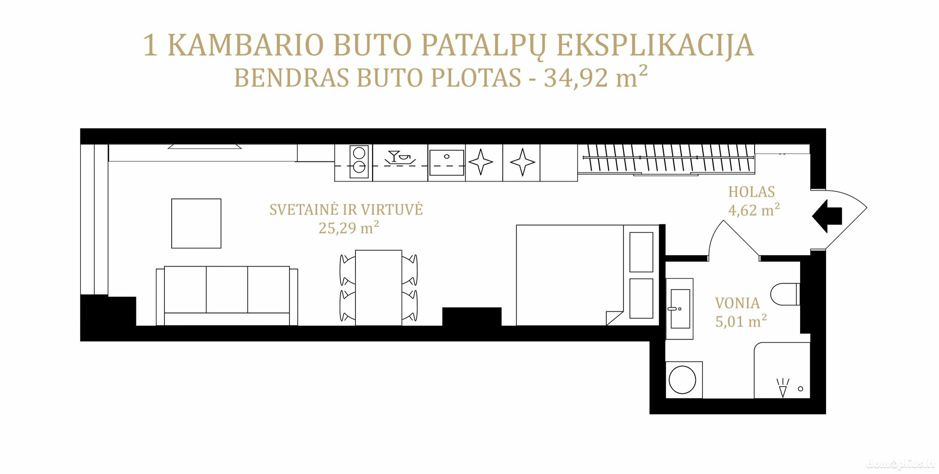 Parduodamas 1 kambario butas Vilniuje, Naujamiestyje, T. Ševčenkos g.