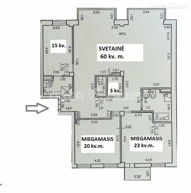 Parduodamas 4 kambarių butas Vilniuje, Senamiestyje, A. Jakšto g.