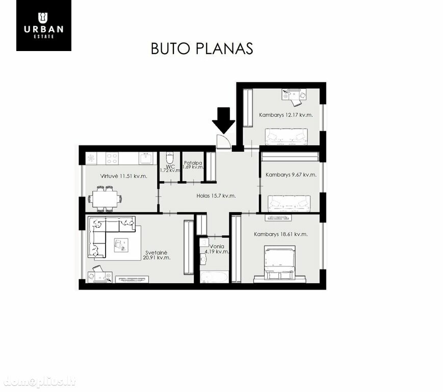 Parduodamas 4 kambarių butas Vilniuje, Pilaitėje, Karaliaučiaus g.