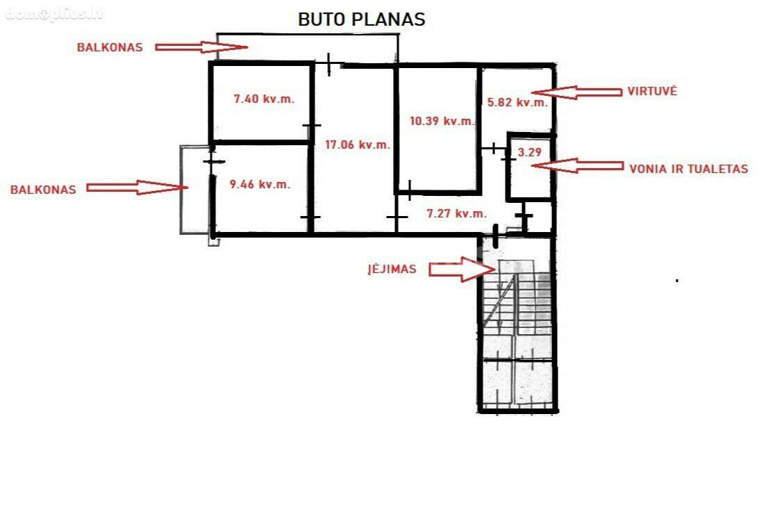 Parduodamas 4 kambarių butas Panevėžyje, Centre, F. Vaitkaus g.