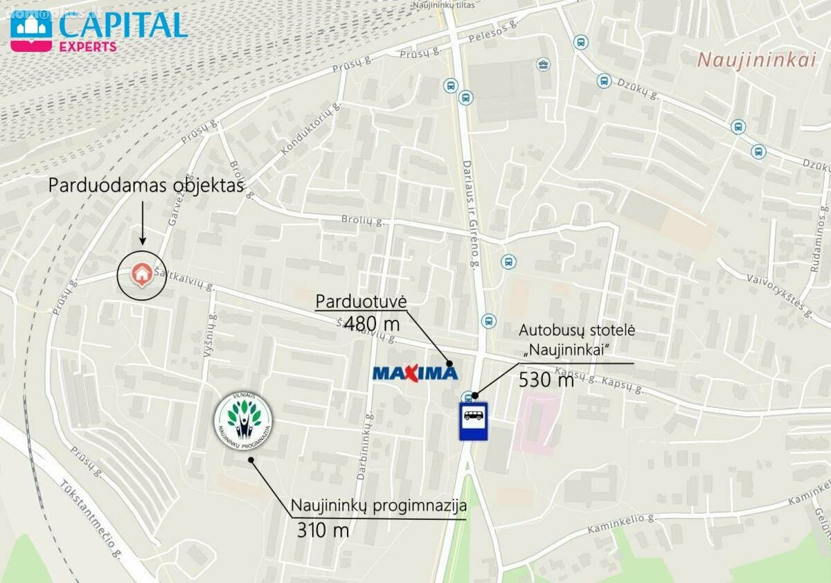 Parduodamas 2 kambarių butas Vilniuje, Naujininkuose, Šaltkalvių g.
