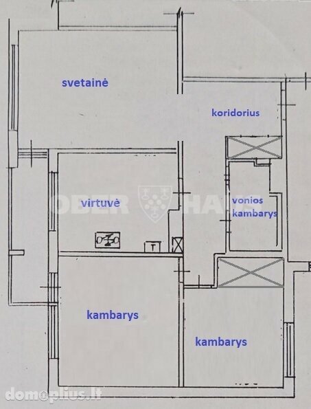 Parduodamas 3 kambarių butas Vilniuje, Justiniškėse, Taikos g.