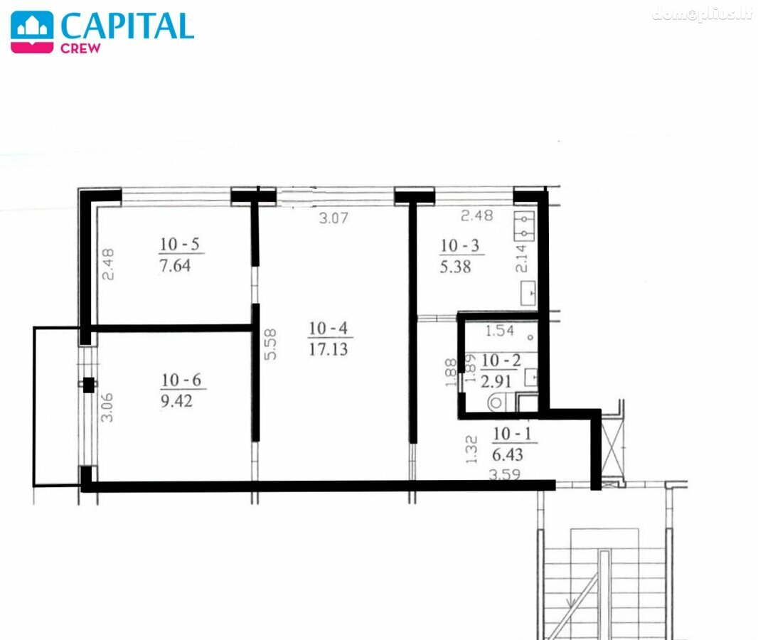 3 rooms apartment for rent Vilniuje, Žirmūnuose, Žirmūnų g.