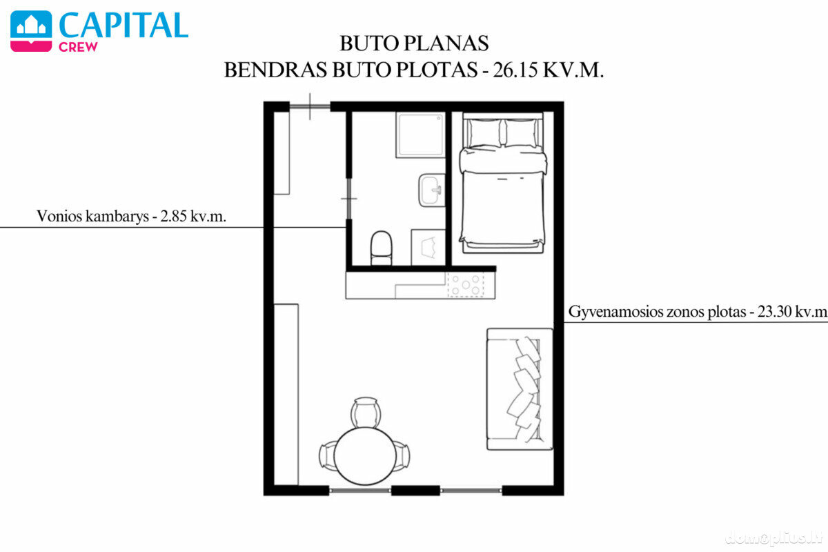 1 room apartment for sell Vilniuje, Senamiestyje, Šv. Stepono g.