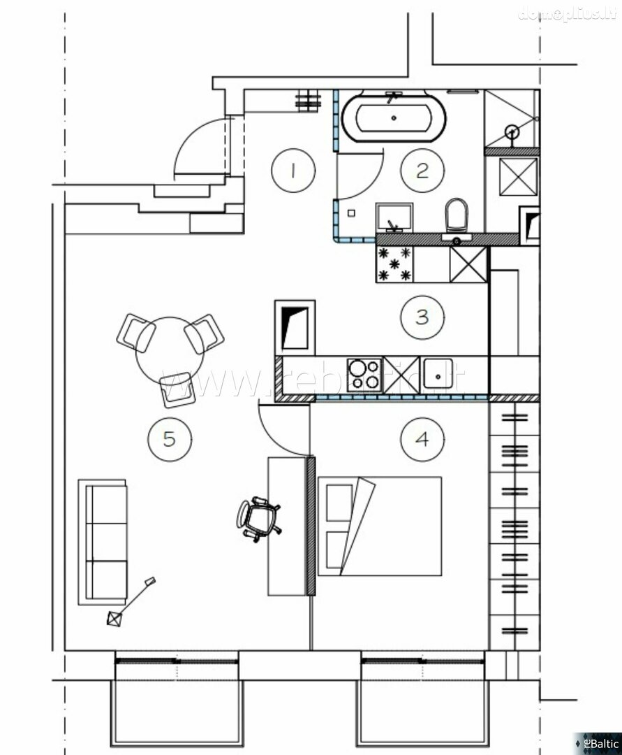 2 rooms apartment for sell Vilniuje, Užupyje, Filaretų g.