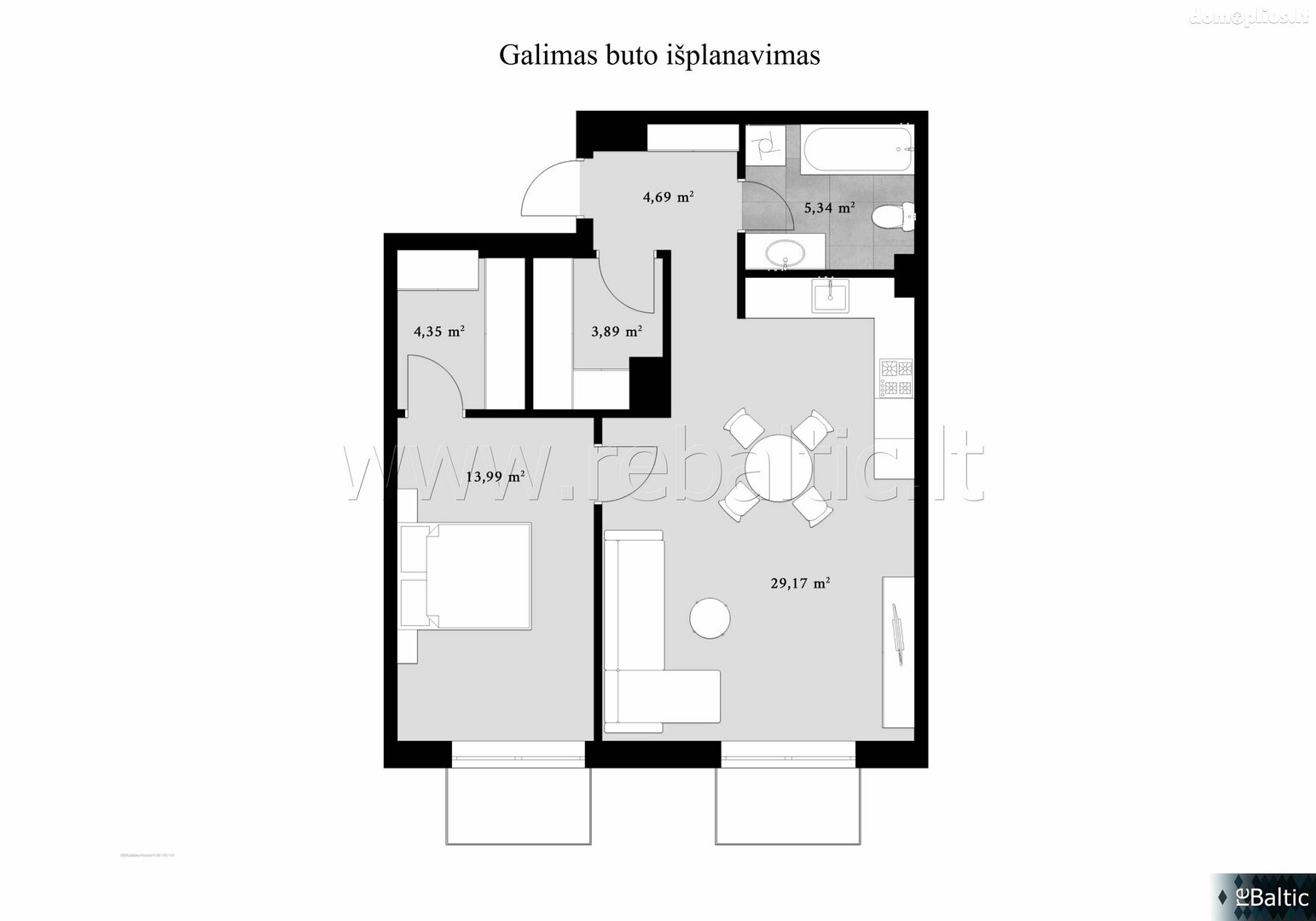 2 rooms apartment for sell Vilniuje, Užupyje, Filaretų g.