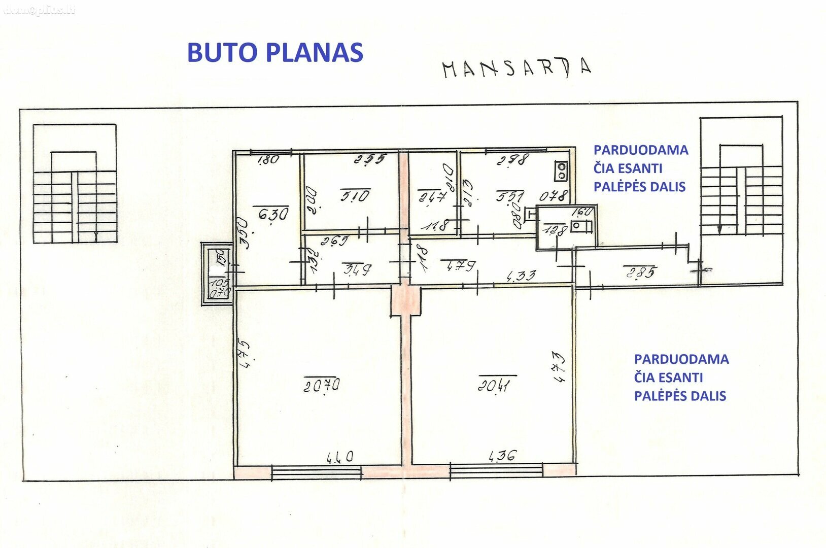 3 rooms apartment for sell Klaipėdoje, Centre