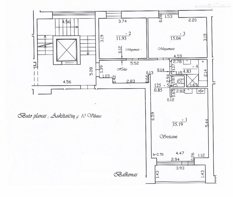 3 rooms apartment for sell Vilniuje, Užupyje