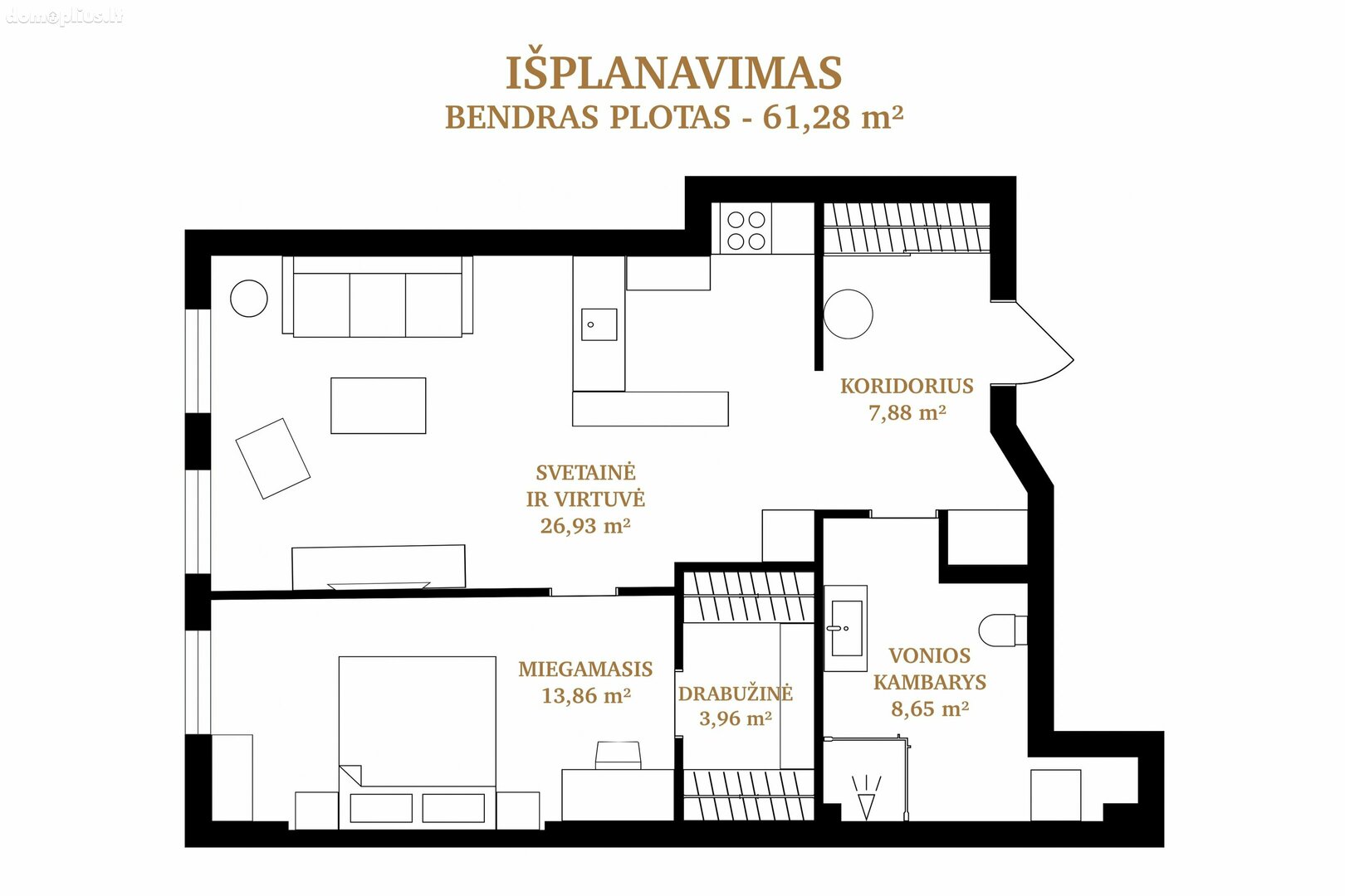 Продается 2 комнатная квартира Vilniuje, Senamiestyje, Šv. Stepono g.