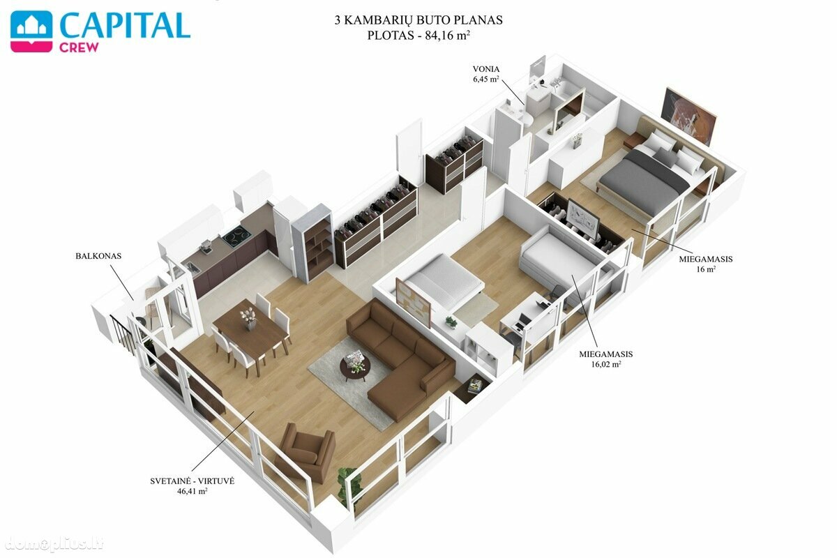 Продается 3 комнатная квартира Vilniuje, Žirmūnuose, Žirmūnų g.