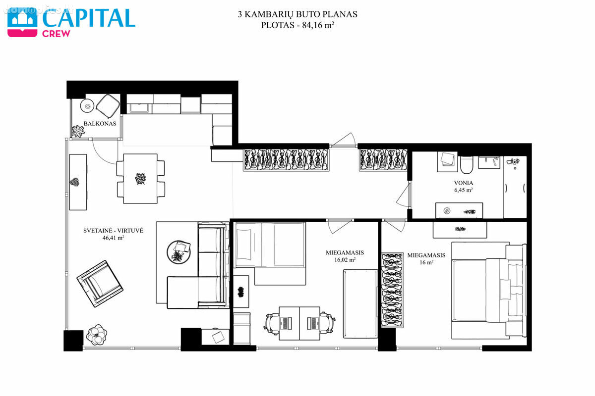 Продается 3 комнатная квартира Vilniuje, Žirmūnuose, Žirmūnų g.
