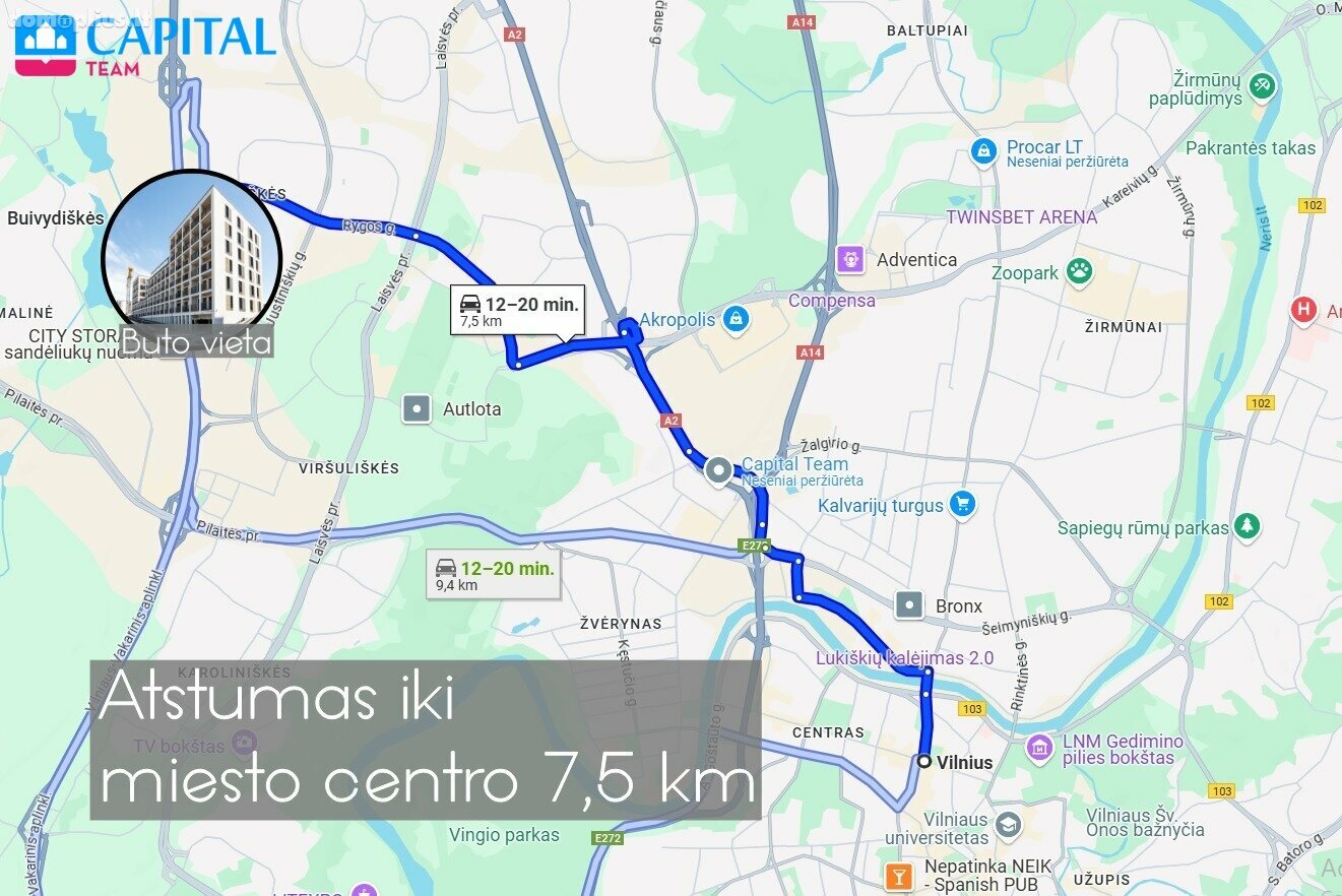 Продается 1 комнатная квартира Vilniuje, Justiniškėse