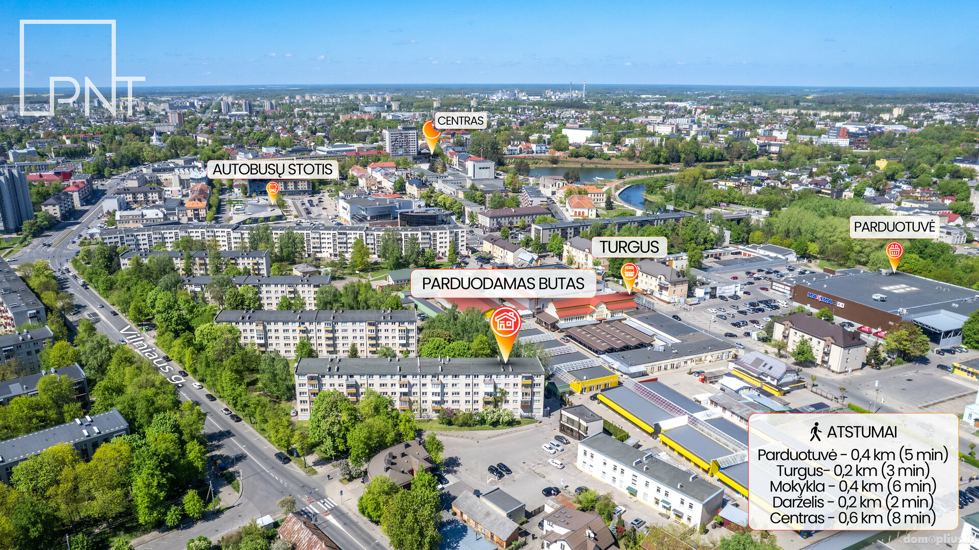 Parduodamas 2 kambarių butas Panevėžyje, Centre, Vilniaus g.