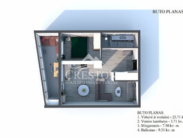 2 room apartment Šiauliuose, Dainiuose, Aido g.