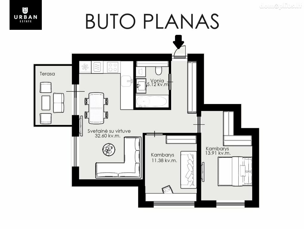 Parduodamas 3 kambarių butas Vilniuje, Pilaitėje, Bitėnų g.
