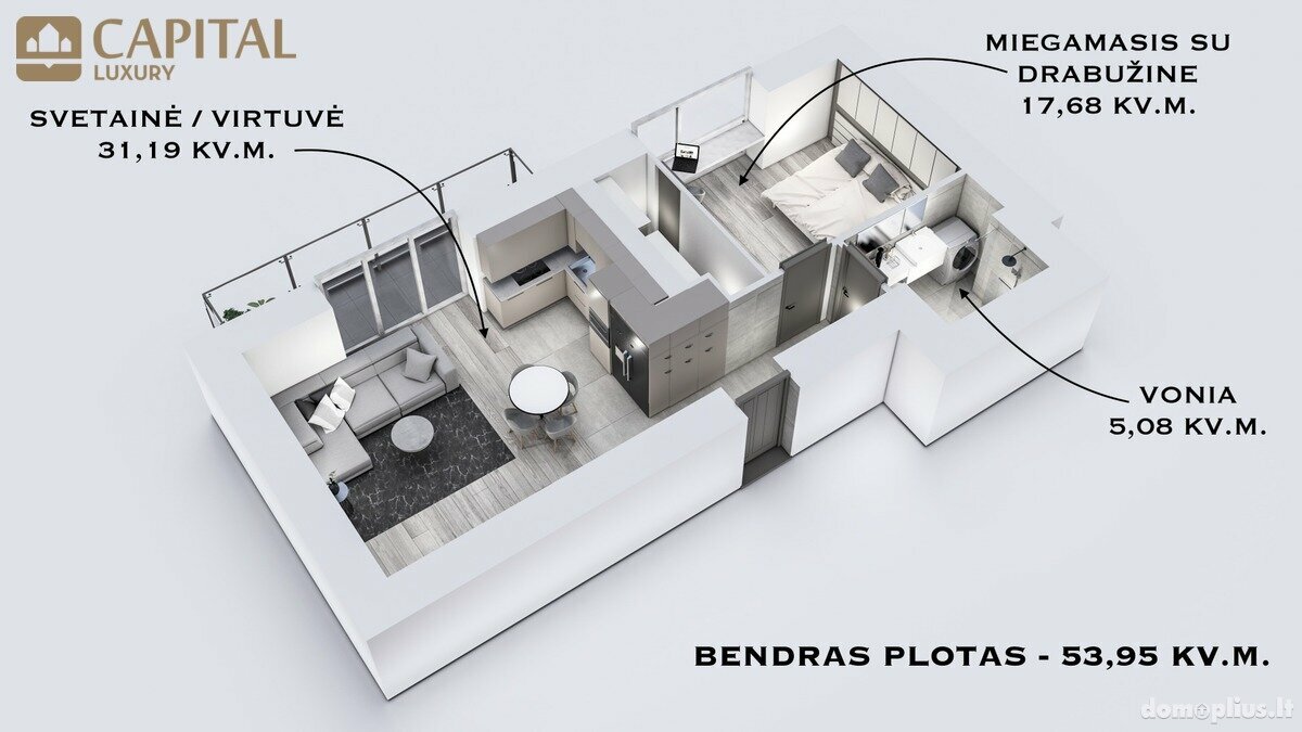 Parduodamas 2 kambarių butas Vilniuje, Antakalnyje, Kuosų g.